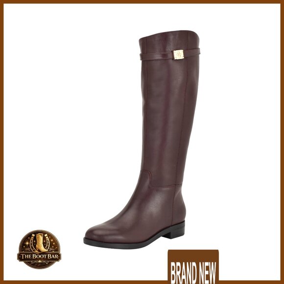 Knee High Riding Boots Smooth Leather Classic Chic Minimal Zipper Closure